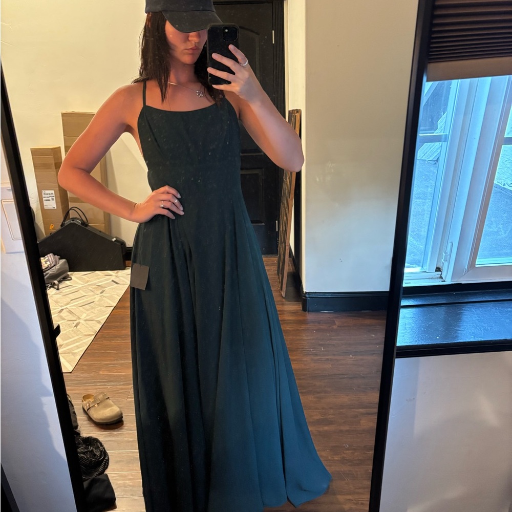 Lulu's Blue Sundress Sleeveless Spaghetti Strap Maxi
